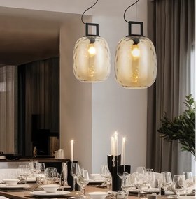 Lustră suspendată pe cablu LUCY 1xE27/40W/230V bej fumuriu
