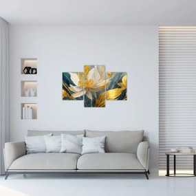 Tablou - Pictura de flori de aur (90x60 cm)