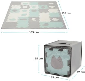 KINDERKRAFT select - Puzzle din spumă LUNO 30 piese gri/mint