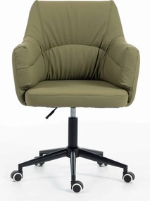 HR840K Scaun Khaki Piele Ecologica Premium Soft cu Bază Neagră