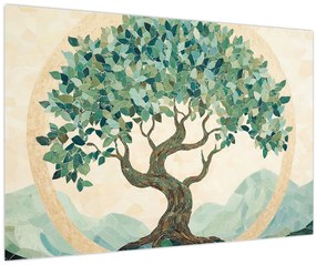 Tablou – Mozaic elegant cu arbore (90x60 cm)