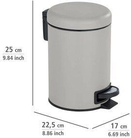 Coș de gunoi cu pedală Wenko Leman, 3 l, gri