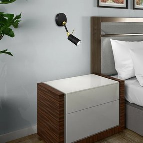 Spot de perete IRIS 1xGU10/MR11/40W/230V negru/auriu