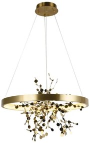 Lustră LED dimabilă pe cablu LED/40W/230V 3000-6500K auriu + telecomandă