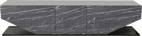 Comoda TV INCI, negru cu efect de marmura, PAL melaminat, 180x30x45 cm