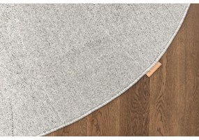 Covor gri deschis rotund din lână ø 120 cm Morphic Botanica – Agnella