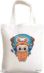Sacosa de Panza pentru Cumparaturi, Geanta Tote, model Labubu 15 38 x 34.5 cm, Alba, BEKZ®