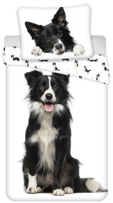 Lenjerie de pat din bumbac 3D BORDER COLLIE alb, 100% bumbac Dimensiune lenjerie de pat: 70 x 90 cm | 140 x 200 cm