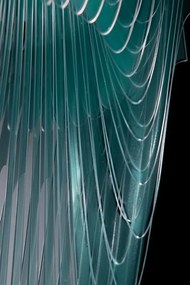 Lustra design Art Deco realizata manual Avia M Turcoaz