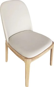 Scaun de sufragerie, natural/bej, piele ecologică, ZENTRA