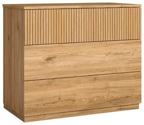 Comodă joasă cu aspect de lemn de stejar 100x72 cm Rayana – Marckeric