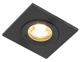 Spot inteligent încastrat negru pătrat IP44 cu WiFi GU10 - Xena