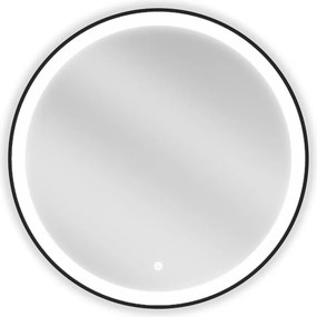 Mexen Esso oglindă de baie iluminată, rotundă 70 cm, LED 6000K, antiaburire, ramă neagră - 9825-070-070-611-70