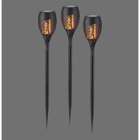 JUST LIGHT. 19106-18-3 - Set 3x LED lampă solară FACKEL LED/0,24W/1,2V negru