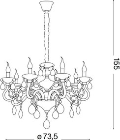 Lustră pe cablu Ideal Lux NEGRESCO 8×E14/40W/230V
