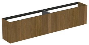 Dulap baza suspendat Ideal Standard Atelier Conca 2 sertare 240 cm finisaj nuc inchis