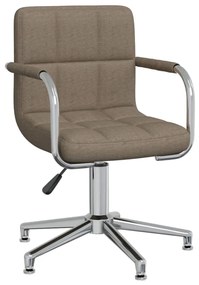 vidaXL Scaun de bucătărie pivotant, gri taupe, material textil