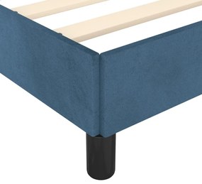 Cadru de pat cu tablie, albastru inchis, 120x200 cm, catifea Albastru inchis, 120 x 200 cm, Culoare unica si cuie de tapiterie