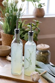 Sticla pentru ulei/otet, cu dop metalic, din sticla, H30cm - 480ml