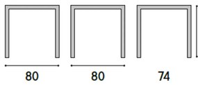 MASA TERASA ANTRACIT - 80 cm / 80 cm