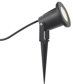 Spot modern de grădină negru cu LED inclus, reglabil, cu cablu și ștecher 250cm IP65 - Basic