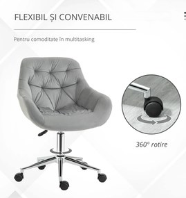 Vinsetto scaun ergonomic de birou, 59x58x80-90 cm, gri | Aosom Romania