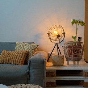 Lampă de masă industrială cu trepied negru reglabil - Hanze