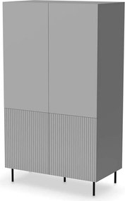 Dulap ASENSIO S-1, gri deschis, PAL laminat/metal, cu 4 usi, 80x54x185