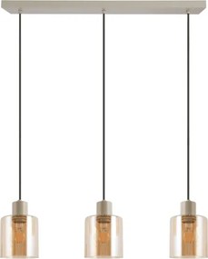 Brilliant - Lustru suspendat pe cablu LYSKA 3xE27/20W/230V crem/bej fumuriu
