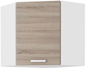 Dulap superior de bucătărie, de colț Domton 58 x 58 GN 60 1F (Alb + Stejar sonoma truflă). 1033029