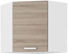 Dulap superior de bucătărie, de colț Domton 58 x 58 GN 60 1F (Alb + Stejar sonoma truflă). 1033029
