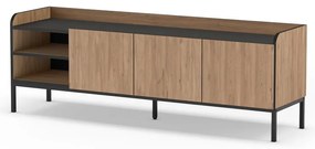 Comodă TV în culoare naturală cu aspect de lemn de stejar 160x55x42 cm Adara – Marckeric