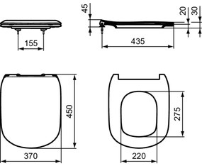 Capac wc soft close Ideal Standard Tesi Slim alb mat Alb mat