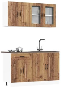 vidaXL Set de dulapuri de bucătărie 4 piese „Kalmar” Lemn vechi lemn