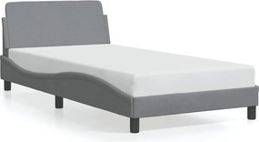 vidaXL Cadru de pat, Dover, gri deschis, 100x200 cm, textil