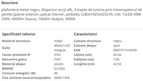 Plafoniera LED design modern geometric TINY 40W