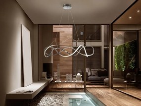 Lustra LED dimabila cu telecomanda design XL ultra-modern Molly crom 110cm