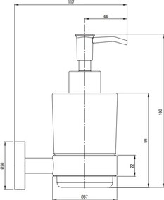 JASMIN Dozator de sapun - montat pe perete ADJ_N421 finisaj negru