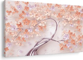 Tablou florilor de pom din coral - abstract (90x60 cm)
