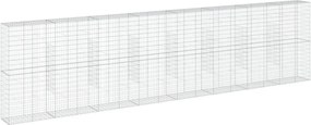 vidaXL Coș gabion cu capac, argintiu, 800x50x200 cm, fier galvanizat