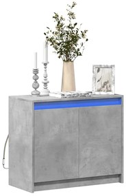 vidaXL Dulap cu LED, gri beton, 72x34x61 cm, lemn prelucrat