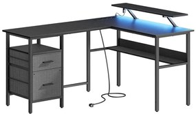 Birou SOLEA-X cu iluminare, maro/negru