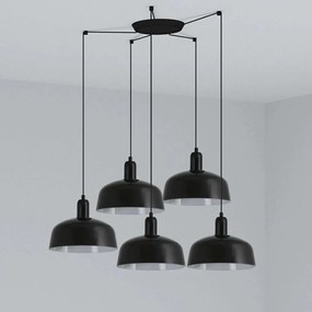 Lustra suspendata design modern TATAWIN M 5L negru