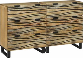 vidaXL Set de bufet cu sertar 2 pcs natural 60 x 33,5 x 75 cm