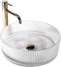 Lavoar din sticla pe blat Rea Ingrid 39,5 cm transparent lucios