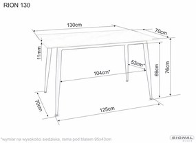 Masa Rion gri/negru L130xl70 cm