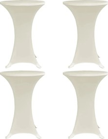 vidaXL Husă de masă cu picior, 4 buc., crem, Ø80 cm elastic