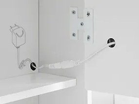 SEA81 - Set Masa toaleta, 90 cm, masa machiaj cu oglinda LED, Organizator Bijuterii, cosmetica, masuta vanity - Alb