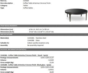 Masuta de cafea design LUX Artemisa S, bronz 114428 HZ