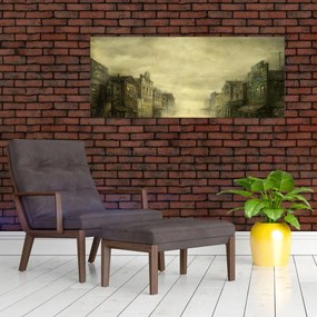 Tablou - Oraș colorat, abstracție (120x50 cm)